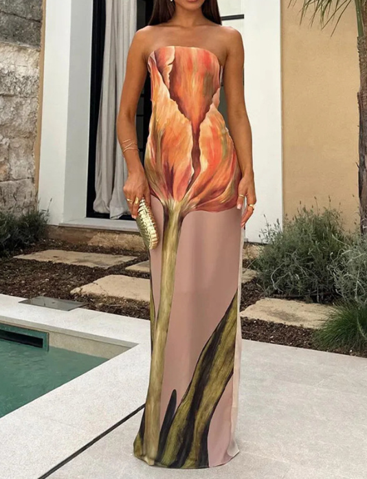 Gala | Vestit llarg elegant amb bonic estampat