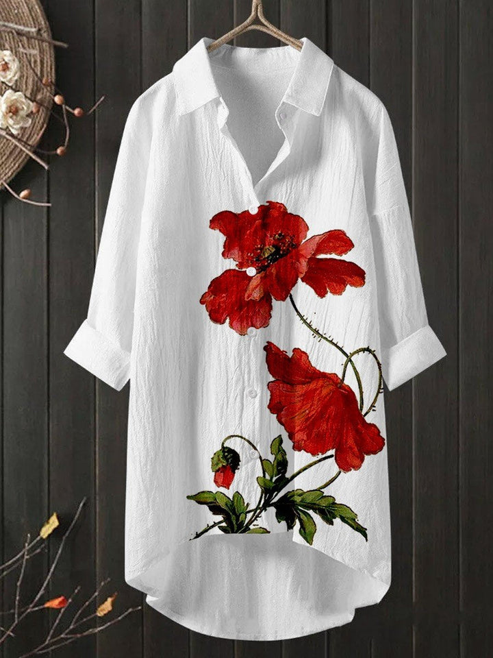 Camisa de dona amb estampat de pavos reals per a un look casual
