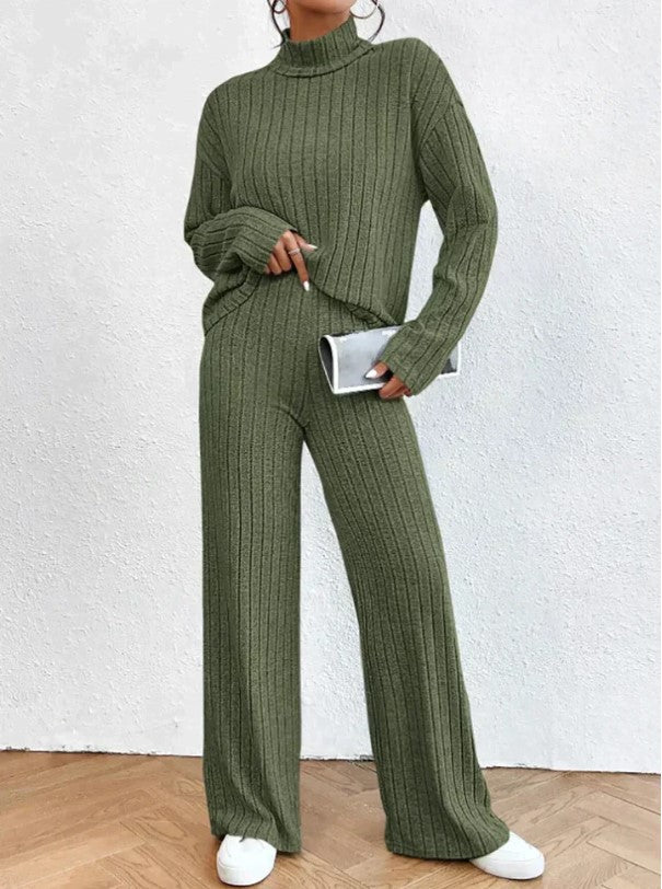 Niesh | Pantalons de llana i suèter de coll alt
